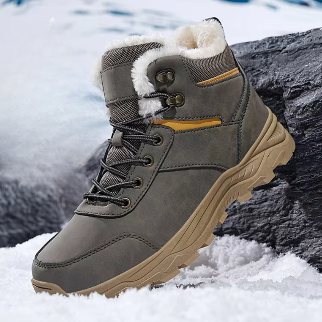 Men’s Waterproof Winter Hiking Shoes Warm Plush Lined Boots