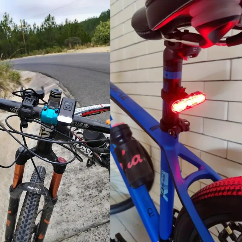 LED Bicycle Light Set USB Rechargeable 1000 Lumen Front 500 Rea