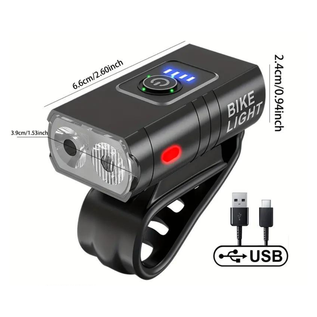 LED Bicycle Light Set USB Rechargeable 1000 Lumen Front 500 Rea