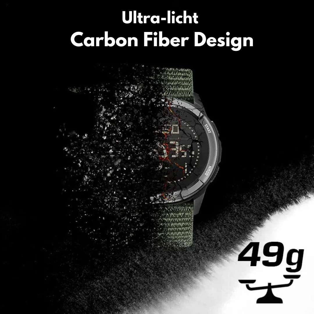 Men’s Digital Outdoor Watch Water Resistant Carbon Fiber Sports Watch