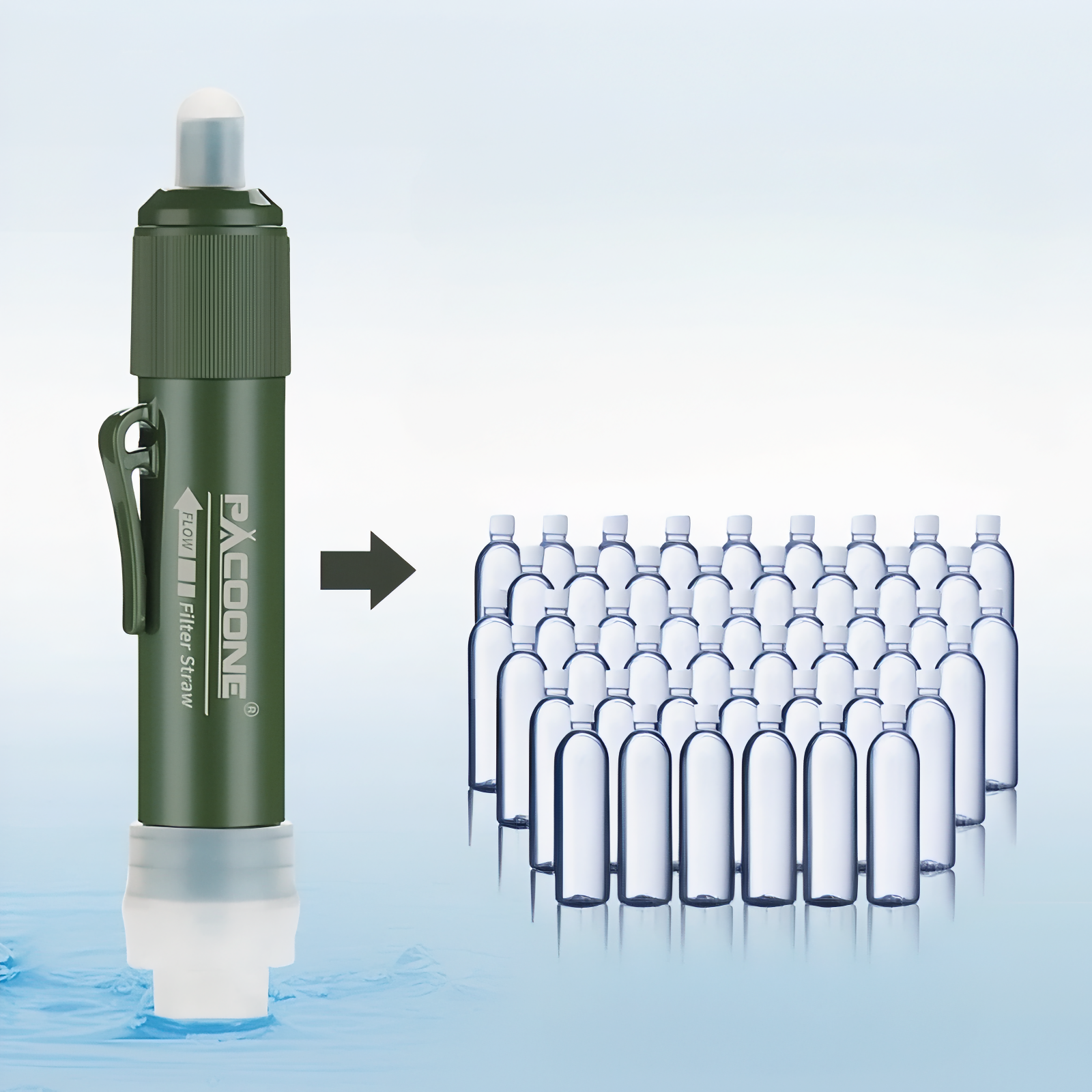 Portable Water Filter Straw Hiking and Camping Survival Gear