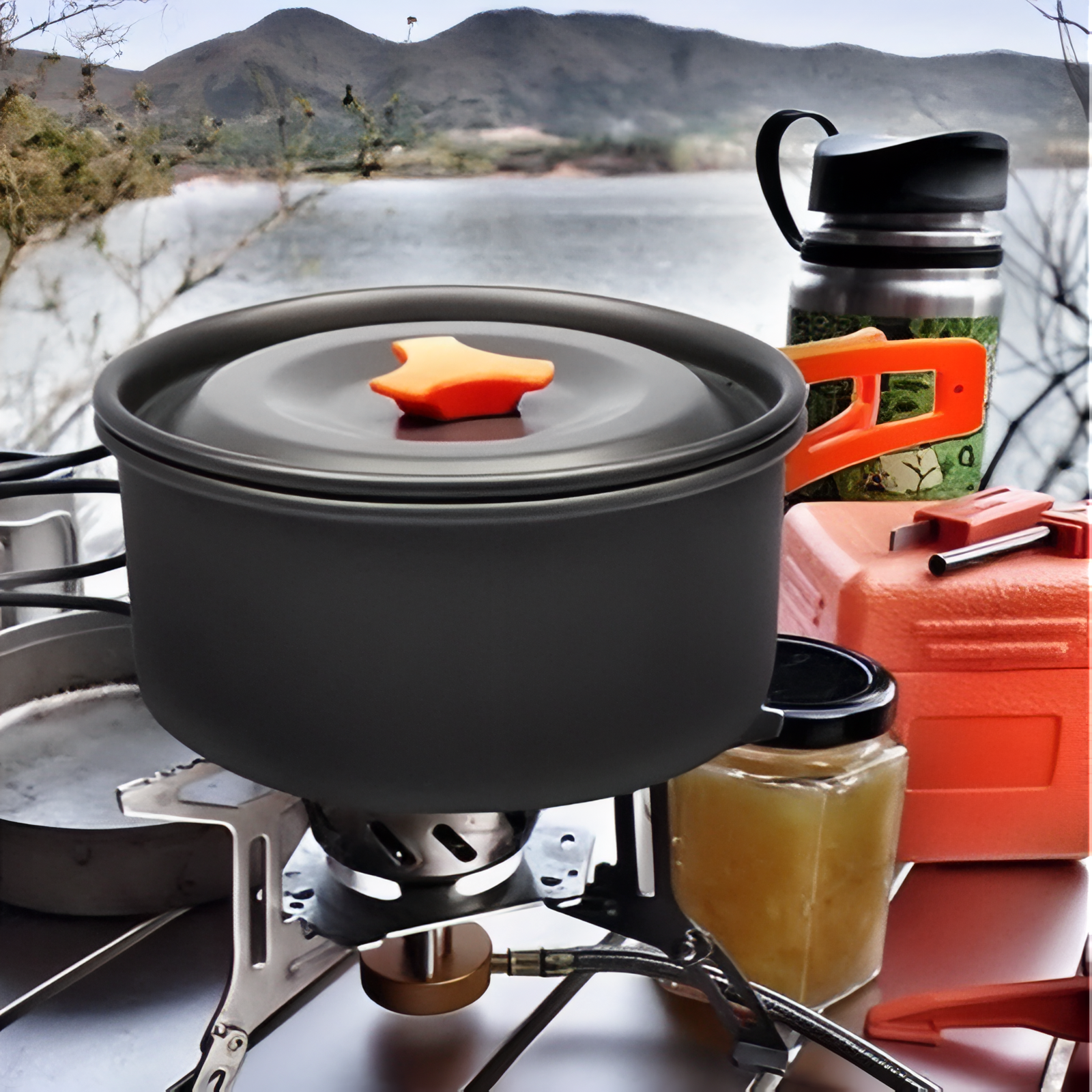 Camping Cookware Set 2-Person Lightweight Backpacking Mess Kit
