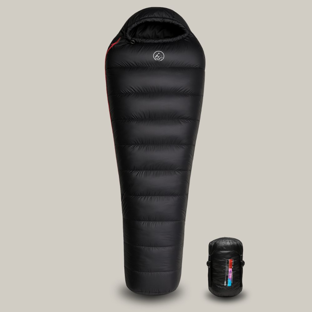 Three-Season Down Sleeping Bag Ultra-Lightweight Mummy Hooded Sack