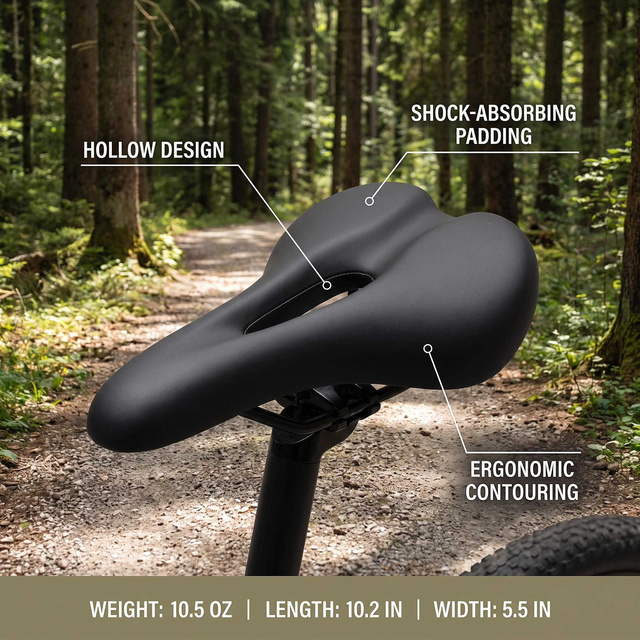 ActiveZone Ergonomic Bike Saddle – Shock-Absorbing, Hollow Design