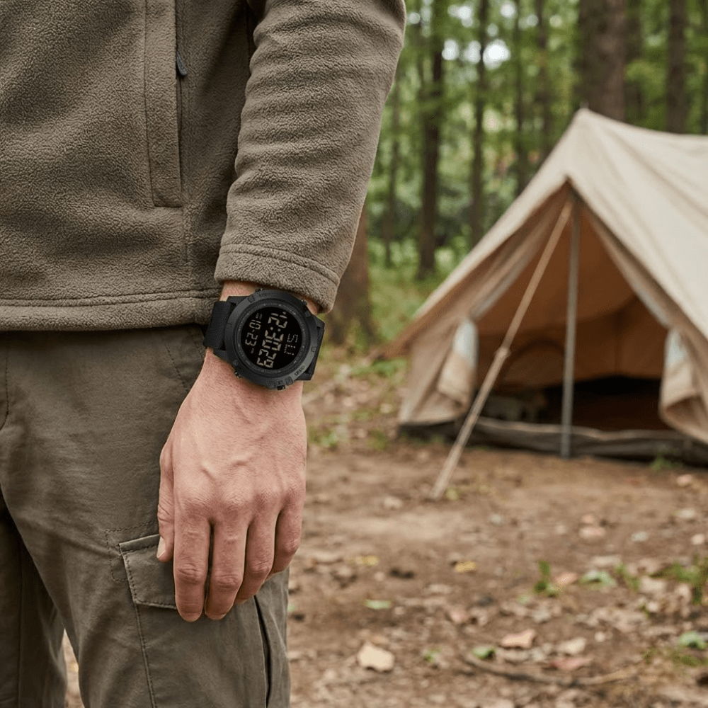 Rugged Digital Sport Watch Waterproof Outdoor Hiking Timepiece