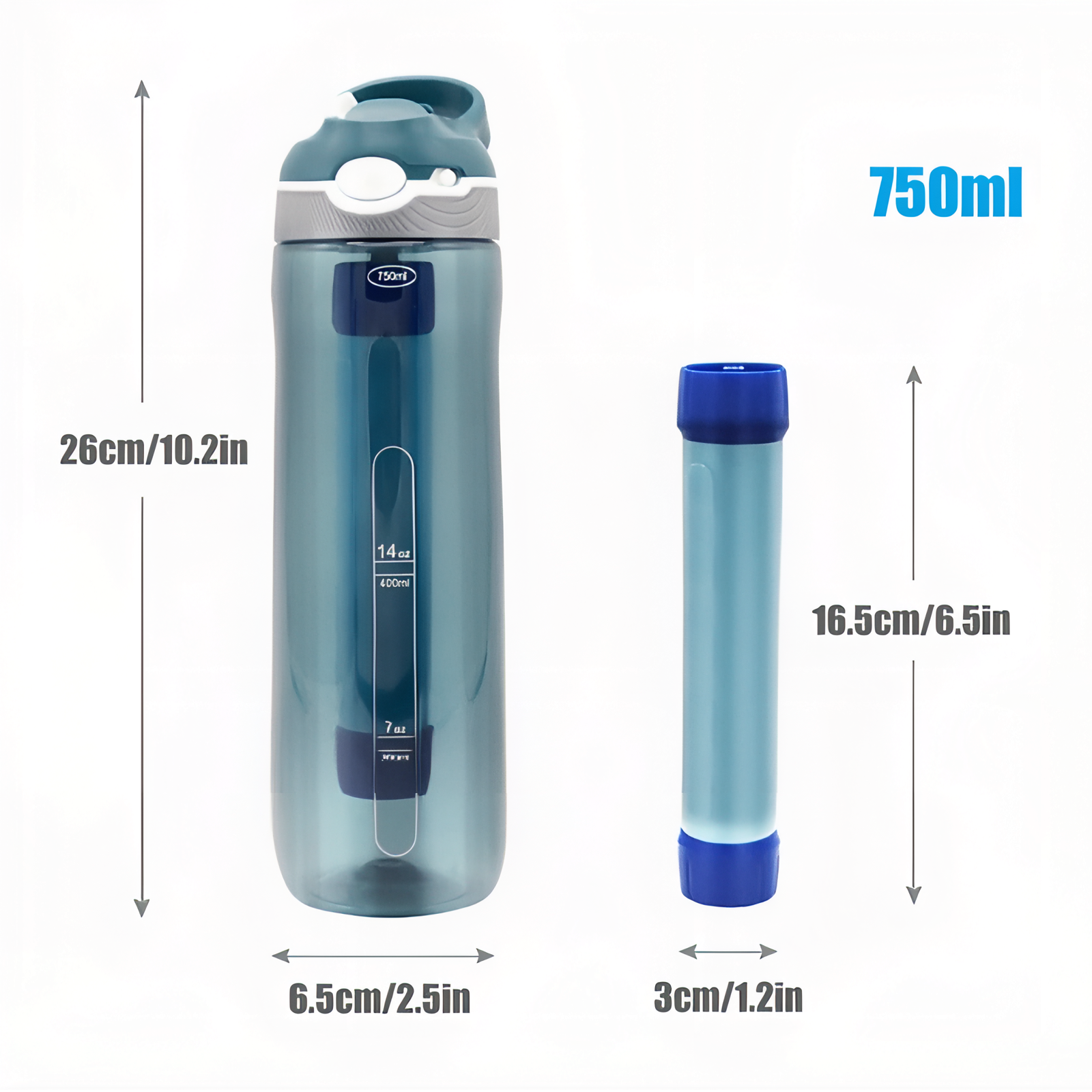 Filtering Water Bottle for Hiking and Backpacking Hydration