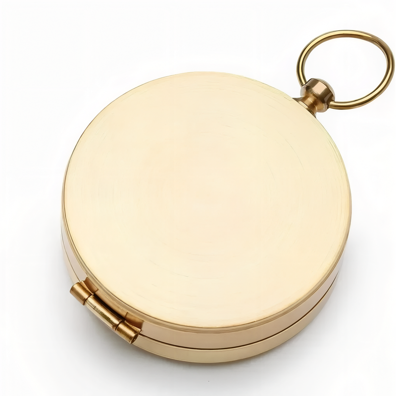Vintage Brass Pocket Compass Waterproof Outdoor Navigation Tool