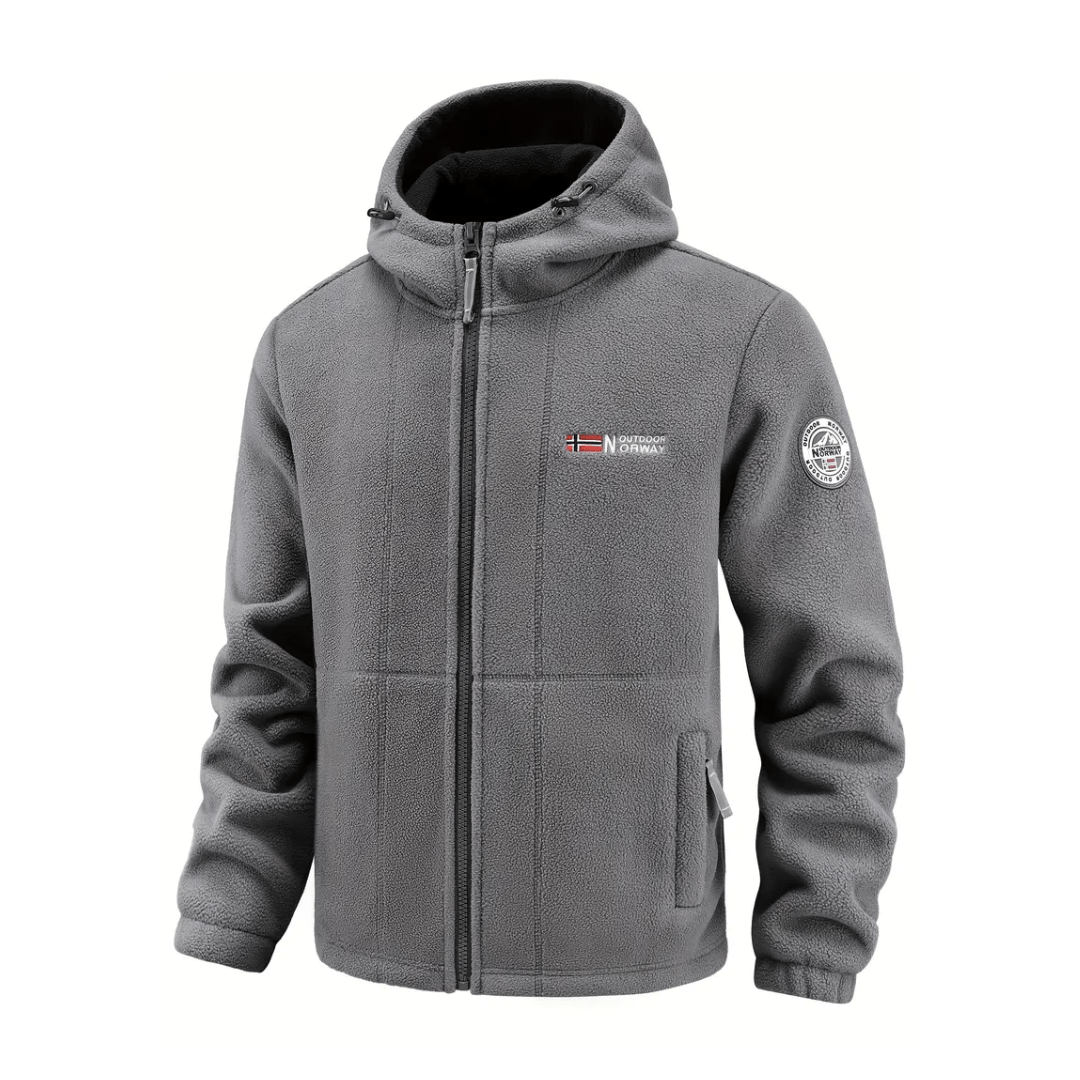 Men's Windproof Fleece Jacket Warm Breathable Hooded Outdoor Coat