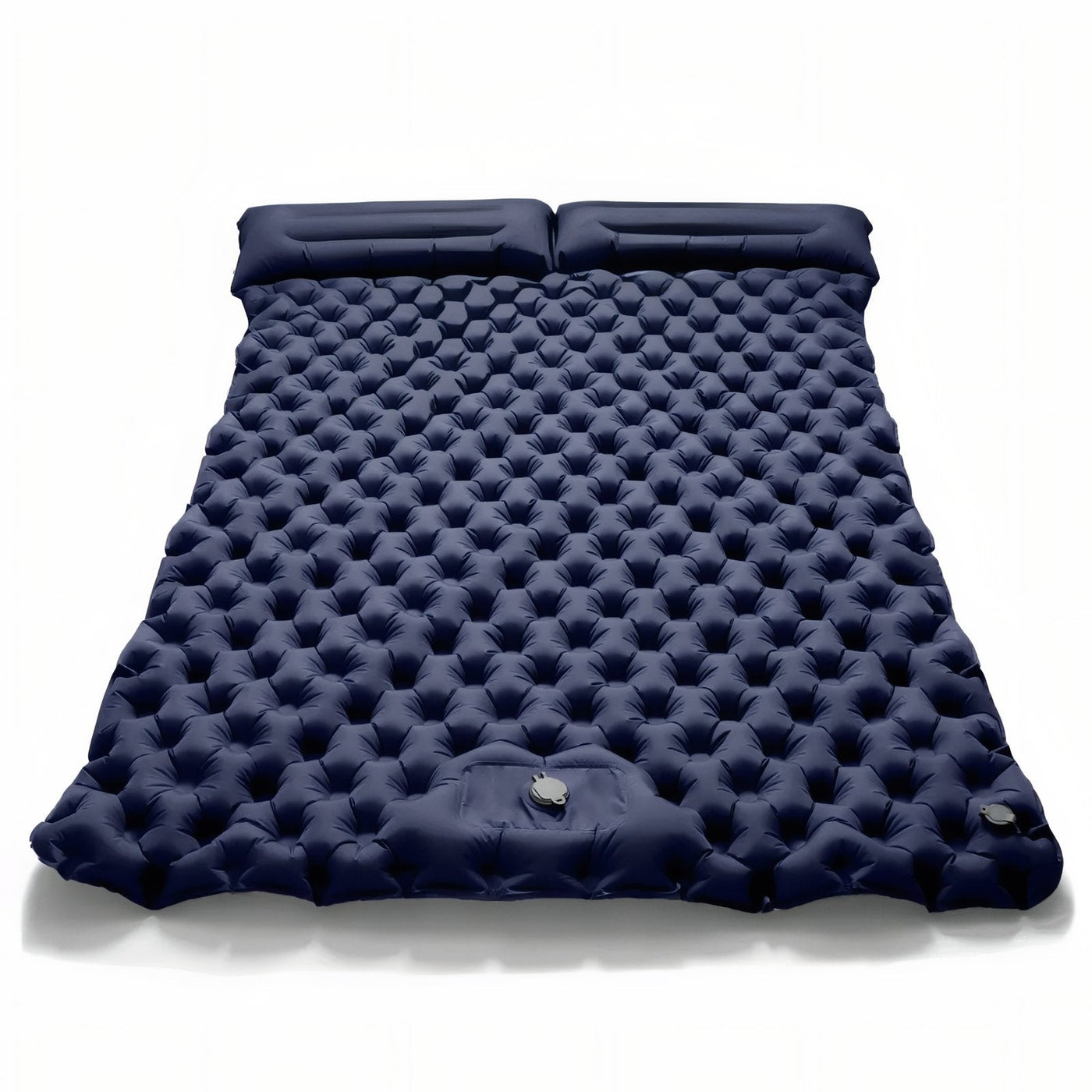 Two-Person Inflatable Sleeping Pad Camping Mat with Built-In Pillows
