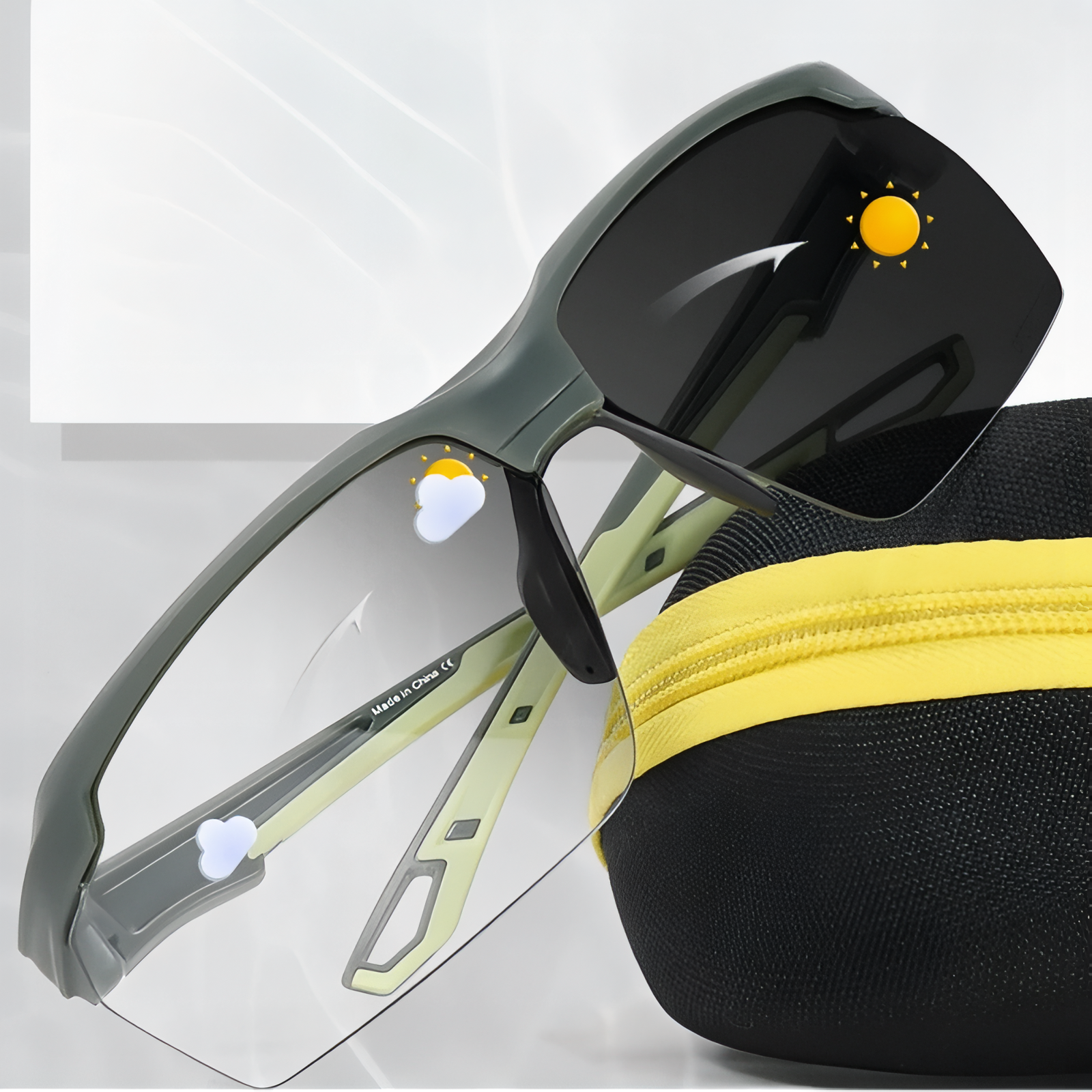 Photochromic Hiking Sunglasses Lightweight UV400 Trail Riding Eyewear