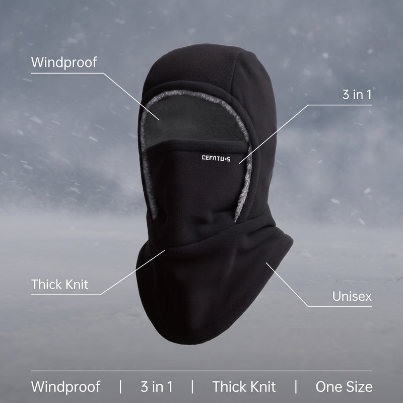 3 in 1 Winter Hood Balaclava Windproof Scarf Ear Warmer Face Mask, product photo 2