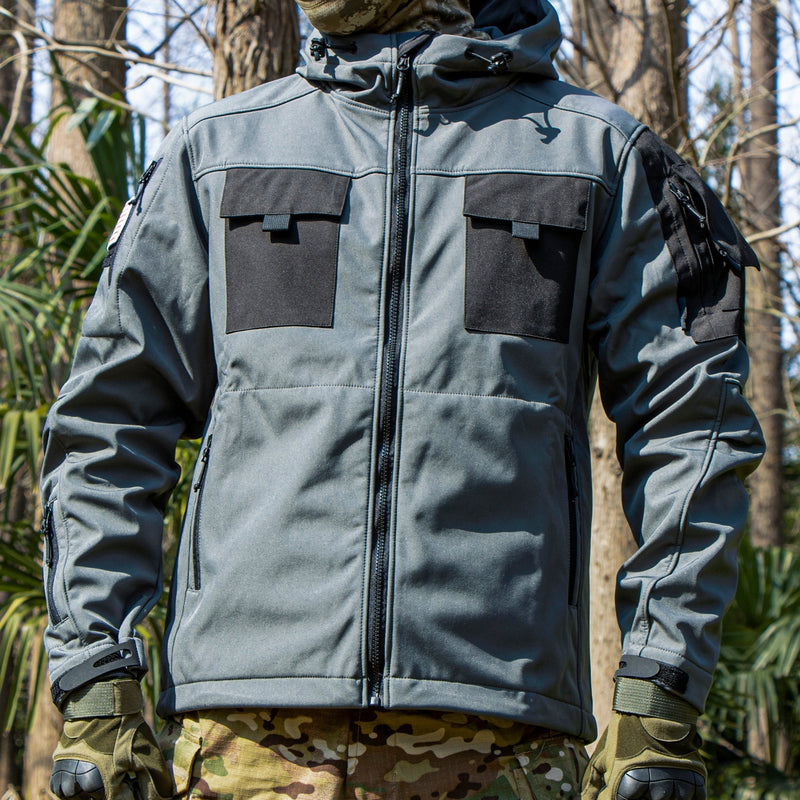 5-IN-1 Softshell Waterproof All Terrain Tactical Jacket in Grey