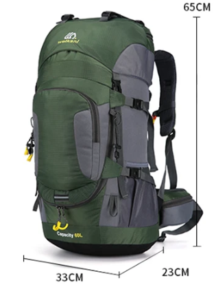 60L Waterproof Hiking Backpack Large Capacity Outdoor Travel Pack – product view 13 | Great Lakes Outdoor