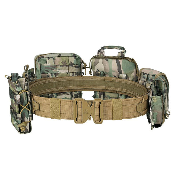 Tactical Molle Belt Quick Release Duty Belt with Removable Pouches