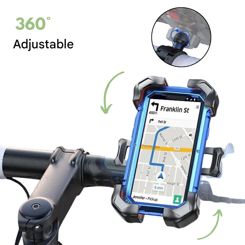 Bicycle Phone Holder 360 Rotation Secure Mount Universal Handlebar Clamp – product view 2 | Great Lakes Outdoor