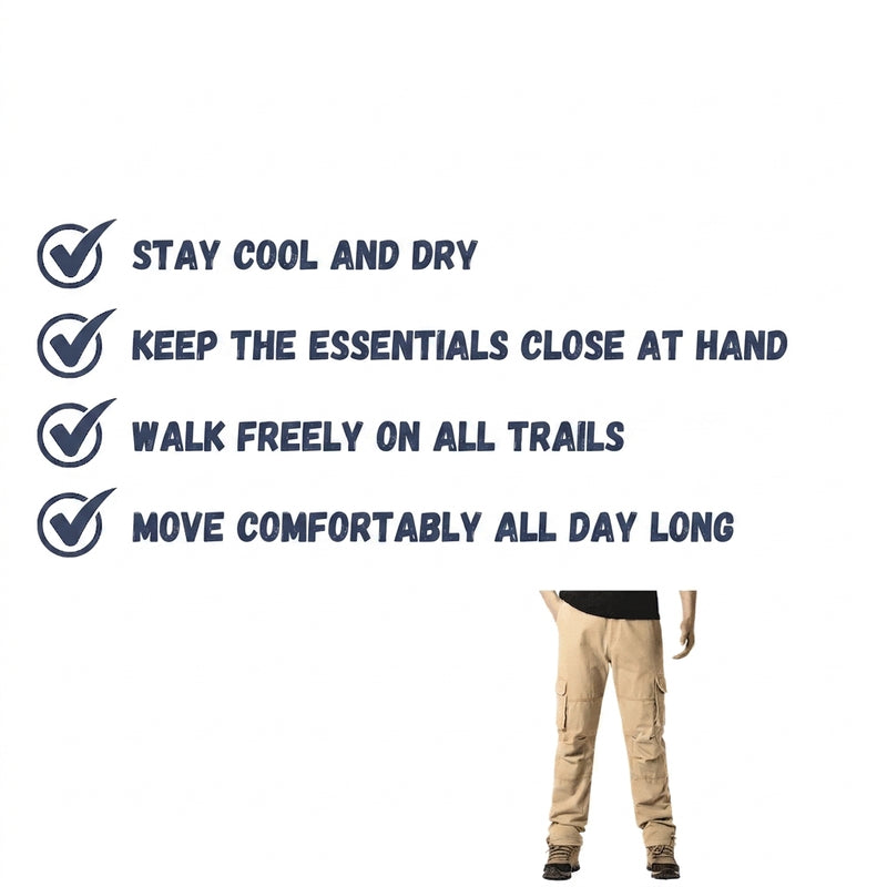 Breathable Cargo Hiking Pants Durable All Season Trekking Trousers – product view 3 | Great Lakes Outdoor