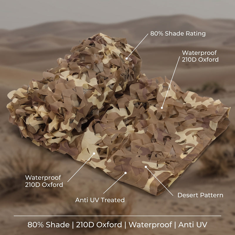 Camouflage Net Desert Sand 210D Oxford Waterproof UV Treated Shade, product photo 2