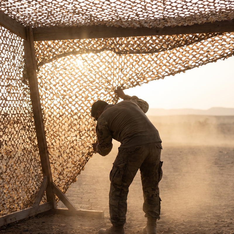 Camouflage Net Desert Sand 210D Oxford Waterproof UV Treated Shade, product photo 3