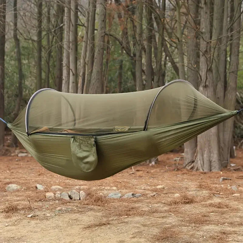 Camping Hammock with Mosquito Net Lightweight Outdoor Single Hammock – product view 2 | Great Lakes Outdoor