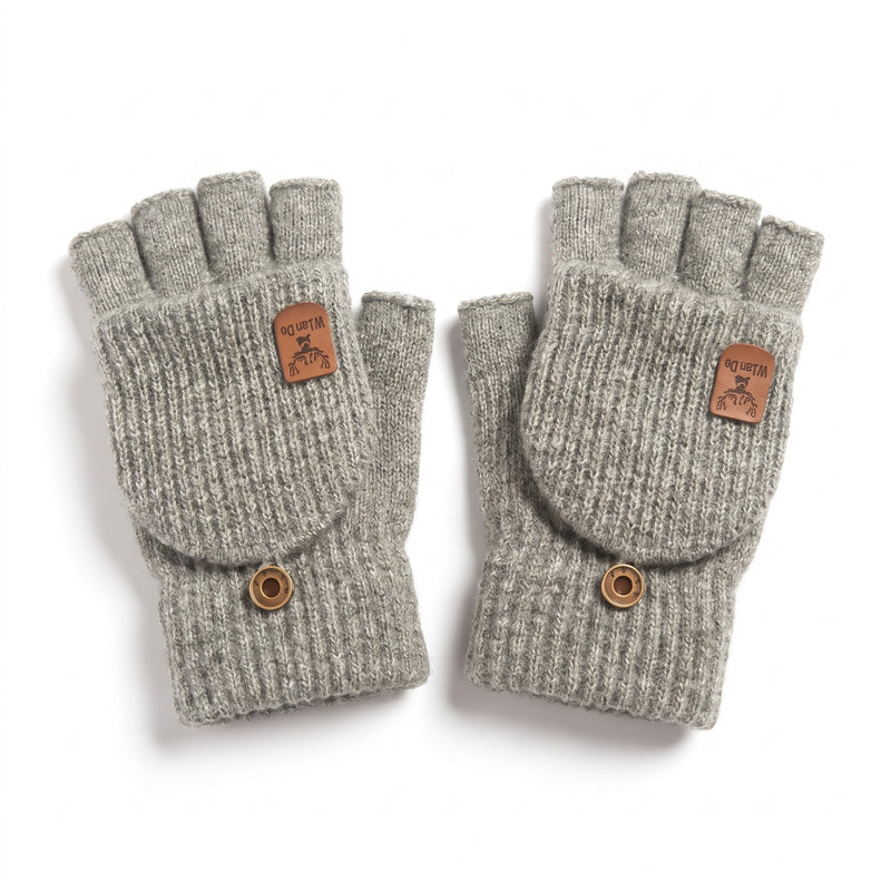 Cashmere Convertible Mittens Fingerless Knit Touchscreen Hand Warmers, product photo 7