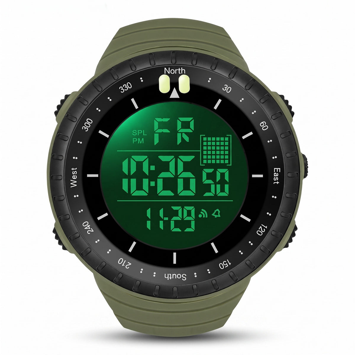 Digital Outdoor Watch Waterproof 50M Compass Alarm Sports Timepiece, product photo 1