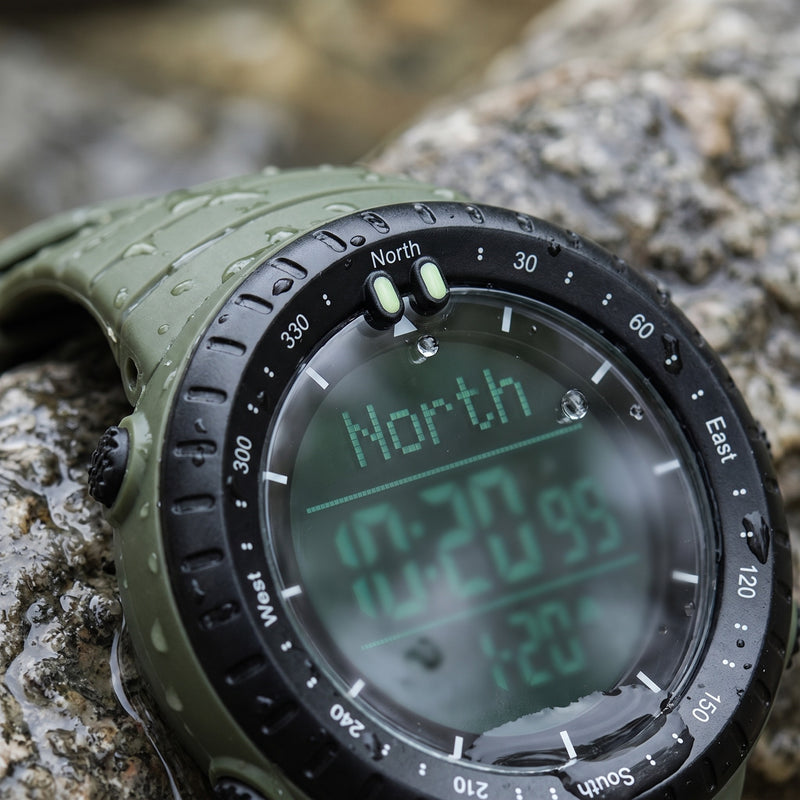 Digital Outdoor Watch Waterproof 50M Compass Alarm Sports Timepiece, product photo 4
