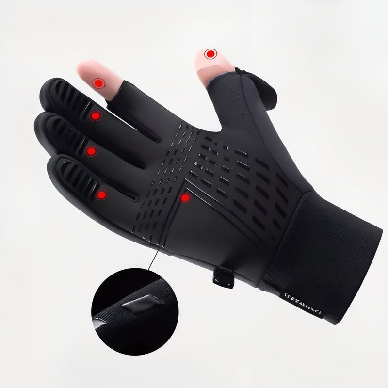 Fingerless Hiking Gloves Waterproof Fleece Thermal Outdoor Trekking Mittens – product view 7 | Great Lakes Outdoor