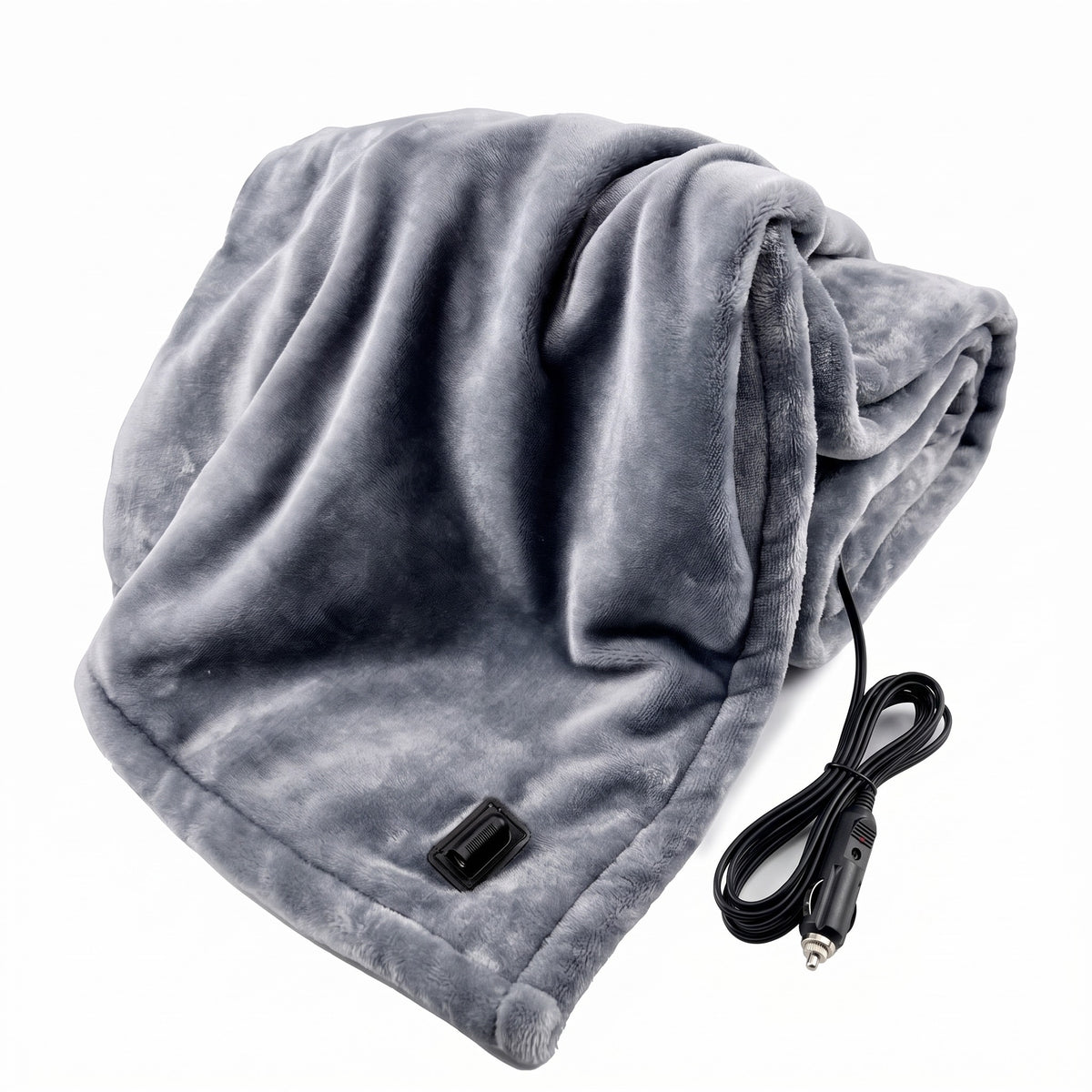Flannel 12V Heated Car Blanket 9 Heat Levels Timer Travel Throw, product photo 1
