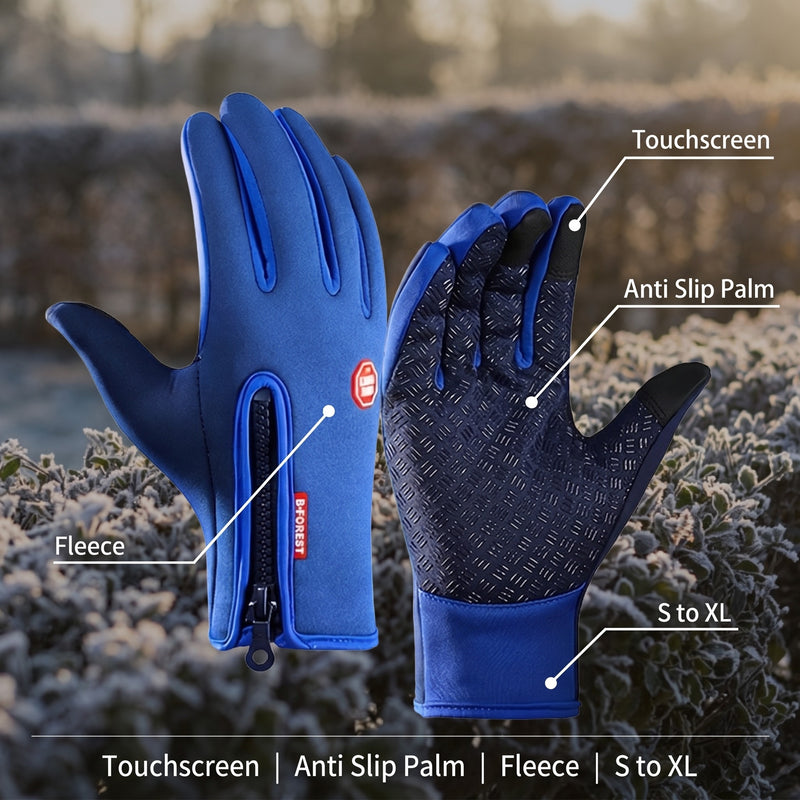 Fleece Winter Gloves Touchscreen Anti Slip Grip Warm Outdoor Mitts, product photo 2