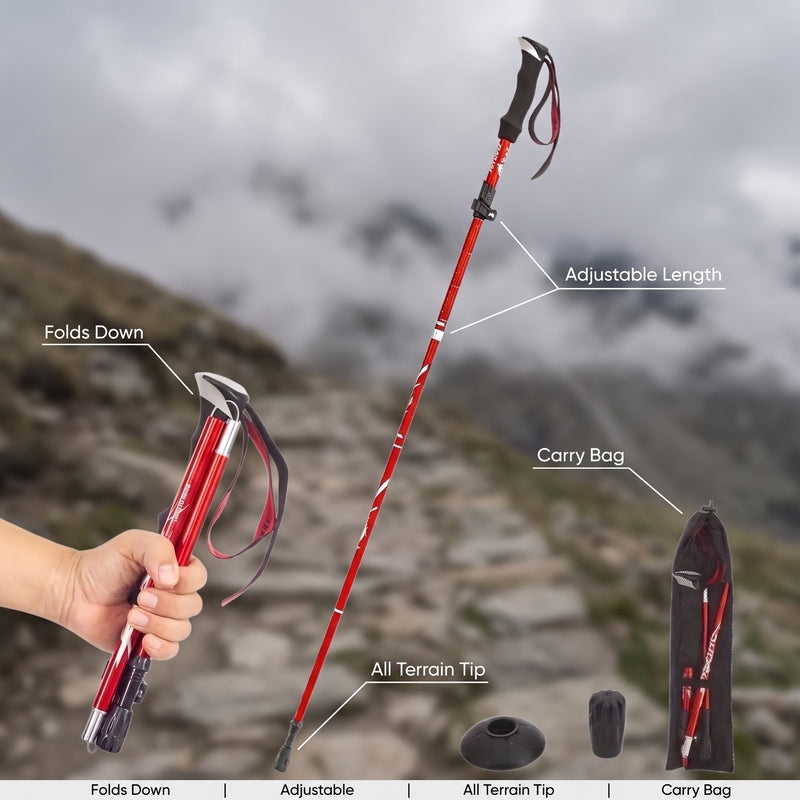 Folding Hiking Pole Adjustable Aluminum All Terrain Walking Stick, product photo 2