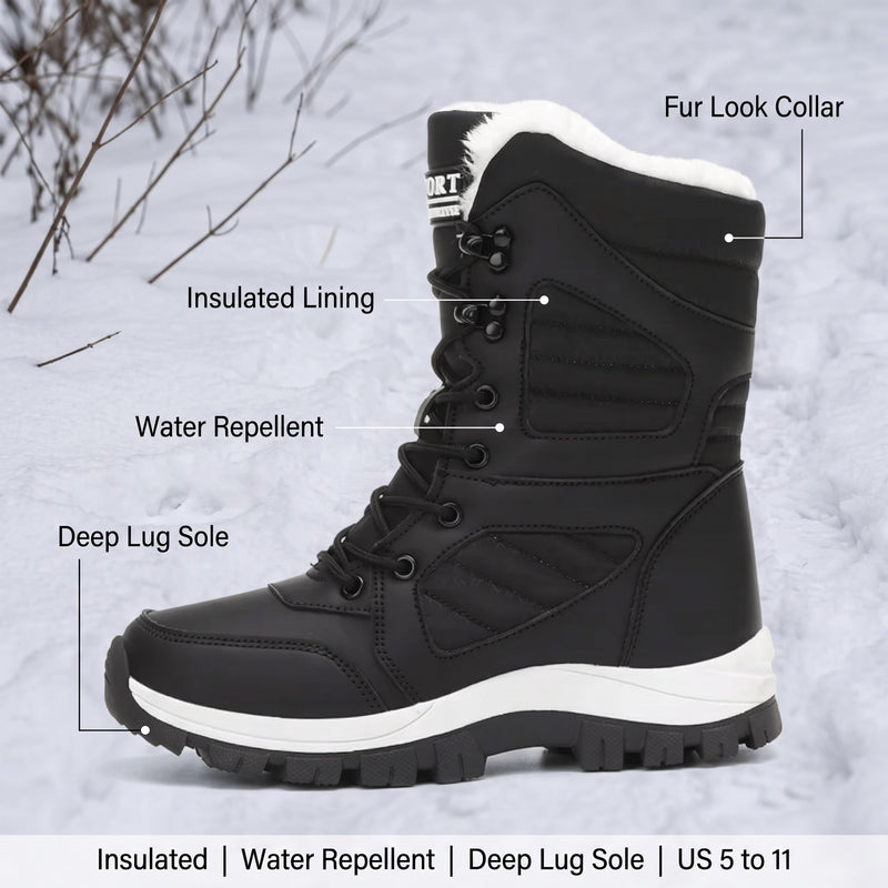 Fur Lined Snow Boots Women's Insulated Water Repellent Winter Footwear, product photo 2