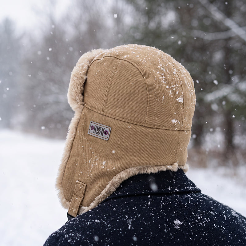 Fur Lined Winter Hat Windproof Ear Flap Warm Outdoor Trapper Cap, product photo 5