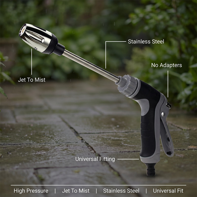 High Pressure Garden Hose Nozzle Adjustable Jet Mist Turbo Washer, product photo 2