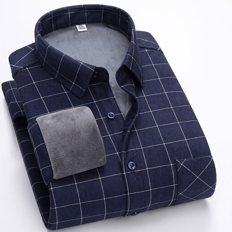 Insulated Flannel Shirt Windproof Fleece Lined Warm Overshirt, product photo 7