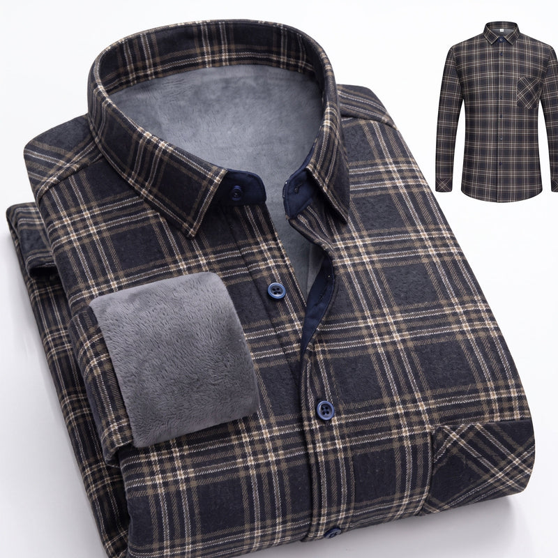 Insulated Flannel Shirt Windproof Fleece Lined Warm Overshirt, product photo 11