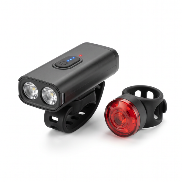 LED Bicycle Light Set USB Rechargeable 1000 Lumen Front 500 Rea