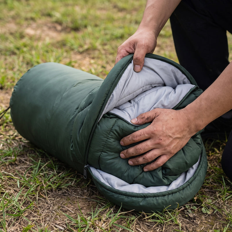 Lightweight Mummy Sleeping Bag Hooded 83 by 28 Inches Zip, product photo 5