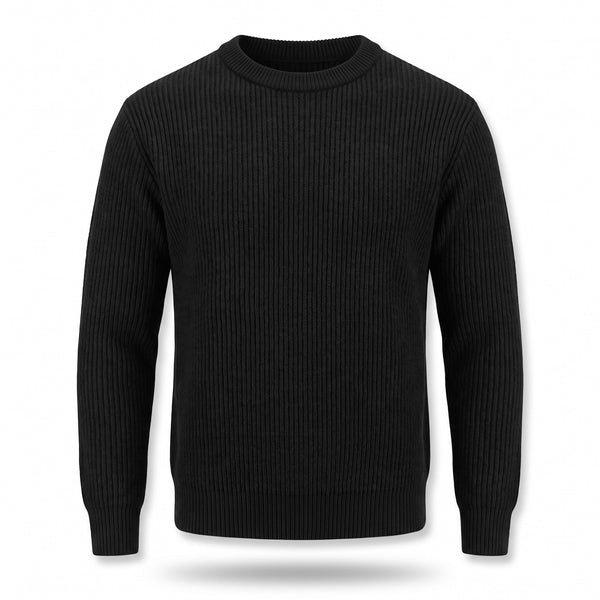 Men's Basic Knit Sweater Crew Neck Ribbed Trim Casual Jumper