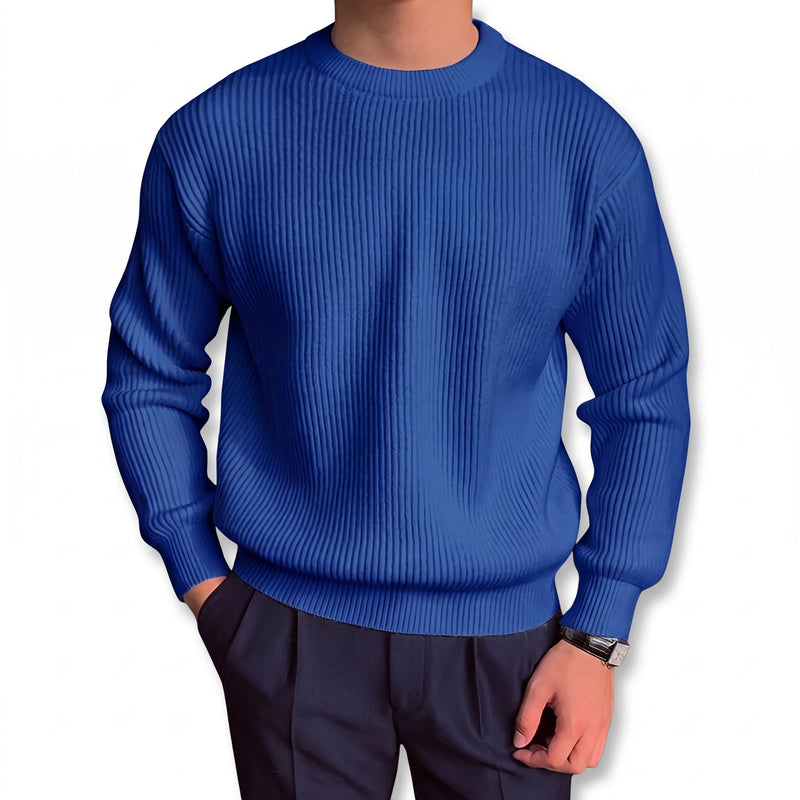 Men's Basic Knit Sweater Crew Neck Ribbed Trim Casual Jumper, product photo 8