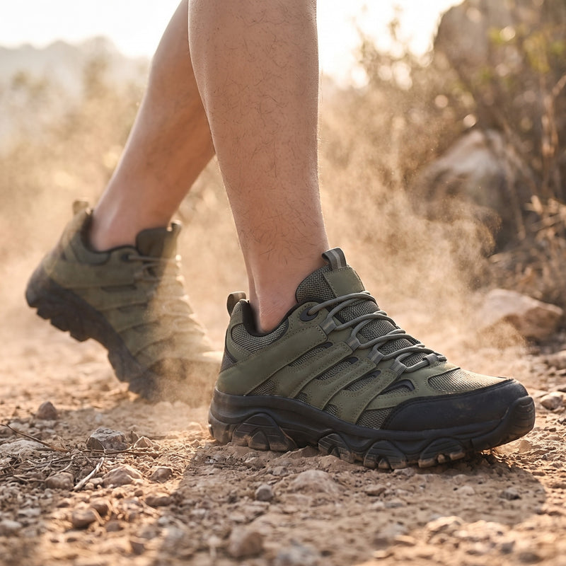 Men's Breathable Low Hiking Shoes Lace Up PU Sole Trail Trainers, product photo 3
