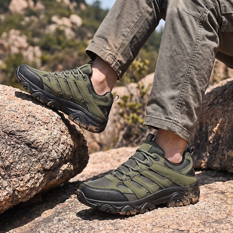 Men's Breathable Low Hiking Shoes Lace Up PU Sole Trail Trainers, product photo 5
