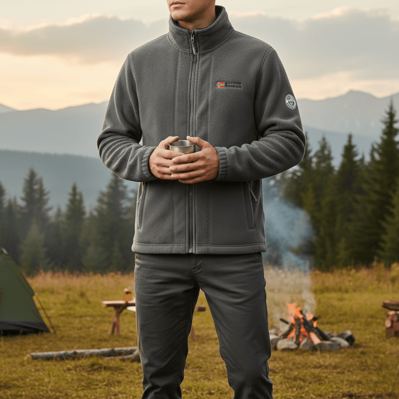 Men's Breathable Thermal Fleece Jacket Warm Outdoor Hiking Coat – product view 12 | Great Lakes Outdoor