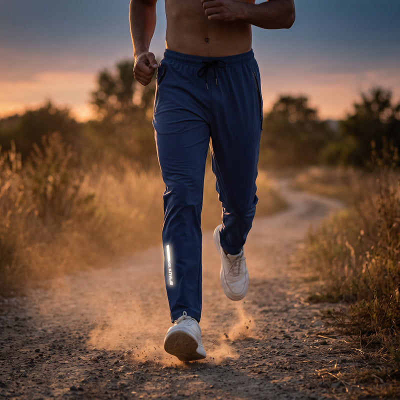 Men's Breathable Track Pants Reflective Quick Dry Drawstring Joggers, product photo 3