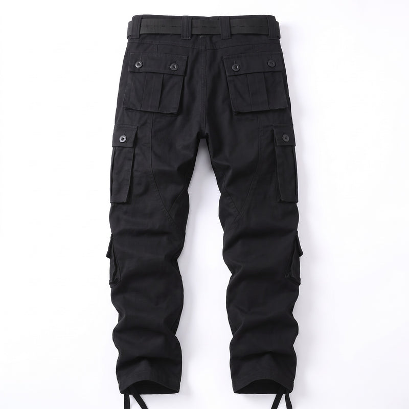 Men's Camo Cargo Trousers Flap Pockets Cotton Blend Loose Fit, product photo 8
