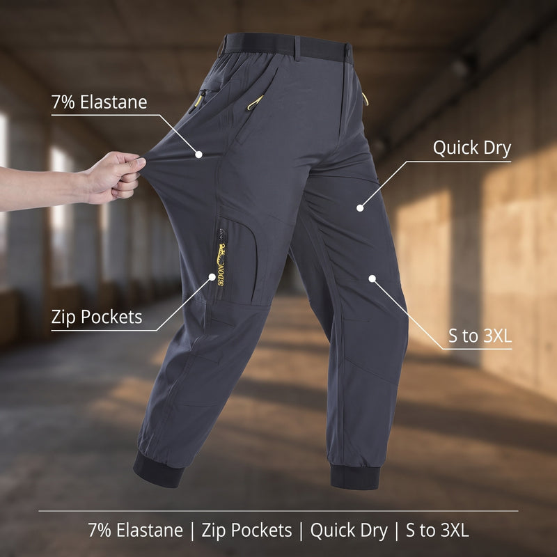Men's Casual Sport Pants Letter Print Zip Pocket Outdoor Joggers, product photo 2