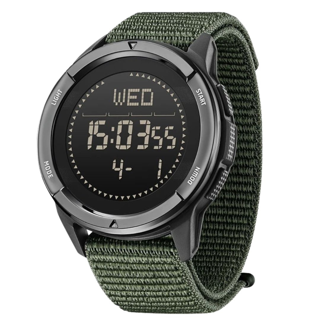 Men’s Digital Outdoor Watch Water Resistant Carbon Fiber Sports Watch – product view 1 | Great Lakes Outdoor