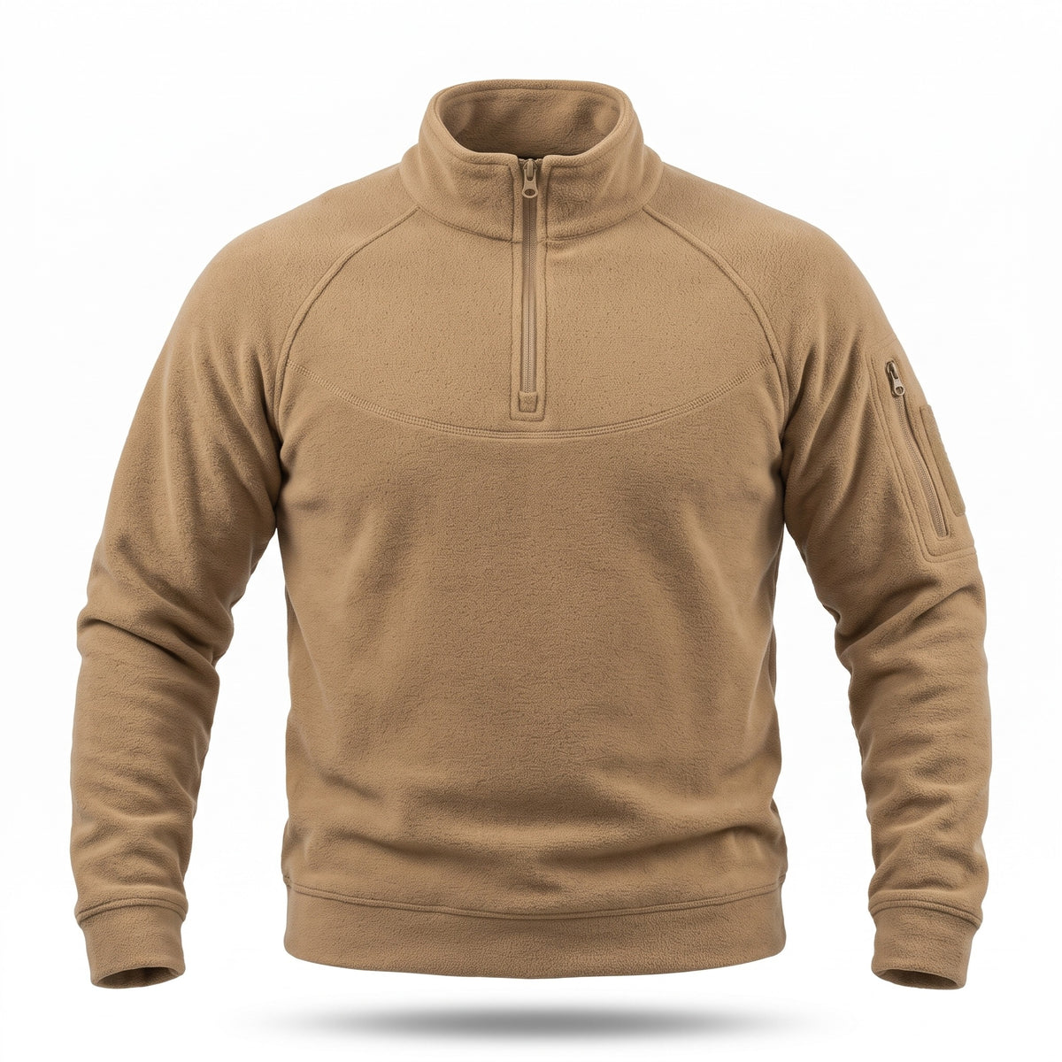 Men's Double Faced Fleece Pullover Stand Collar Zip Loose Fit, product photo 1
