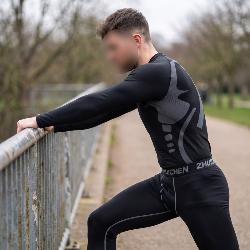 Men's Fleece Lined Tracksuit Set Slim Fit Running Warm Up Suit, product photo 5