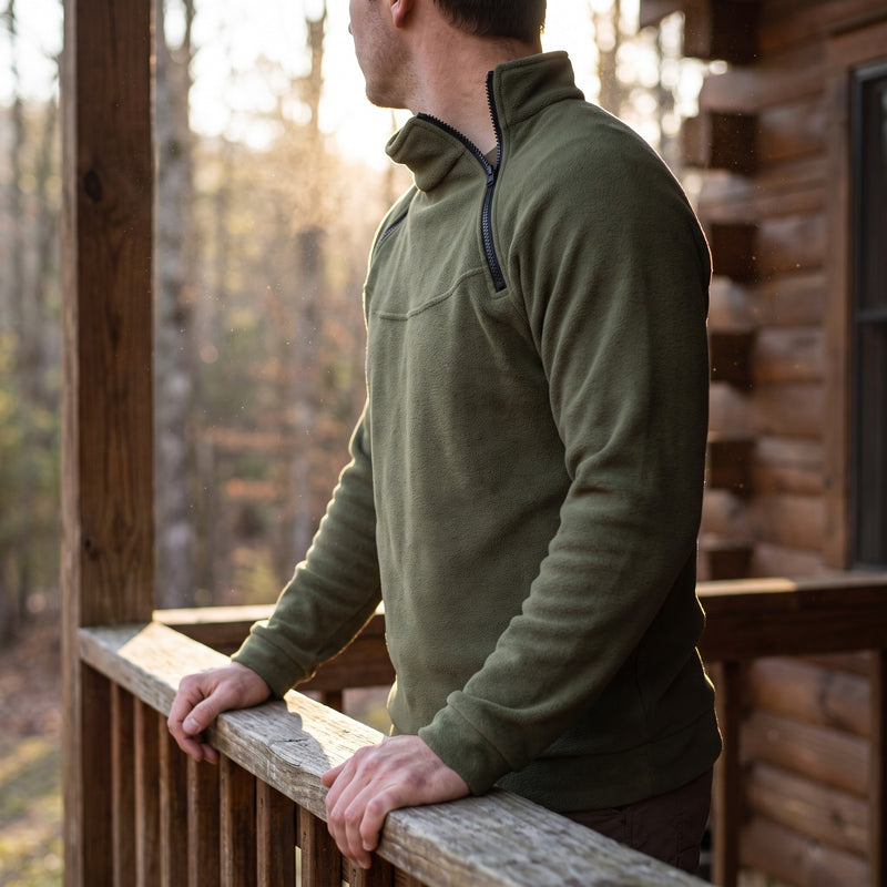 Men's Fleece Pullover Two Pack Half Zip Stand Collar Contrast, product photo 3