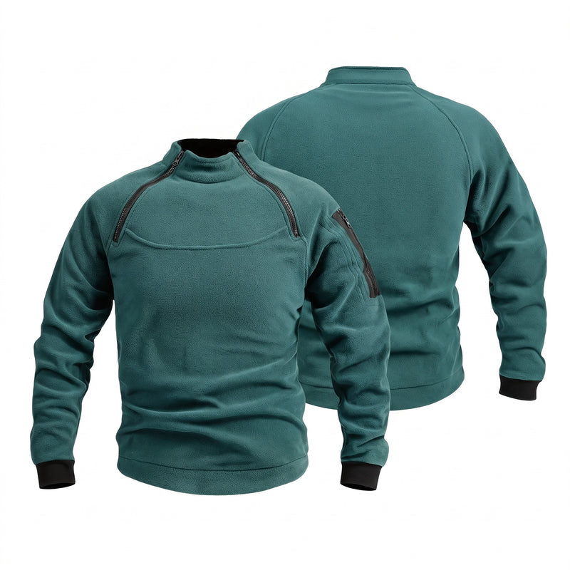 Men's Fleece Pullover Two Pack Half Zip Stand Collar Contrast, product photo 11